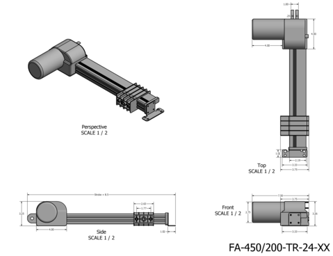 track actuator dimensions
